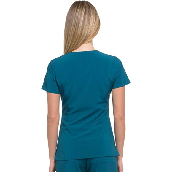 Dickies EDS Essentials Scrub Top V-Neck Women FourWay Stretch Moisture Wicking S - Picture 3 of 5